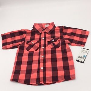 U.S. Polo Assn. Infant Baby Boys Short Sleeve Button Down Shirt Size 24 M New